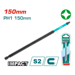 لقمة مفك براغي تأثير PH1 150 مم فولاذ S2 مغناطيسي (TACIM71PH1150) من توتال