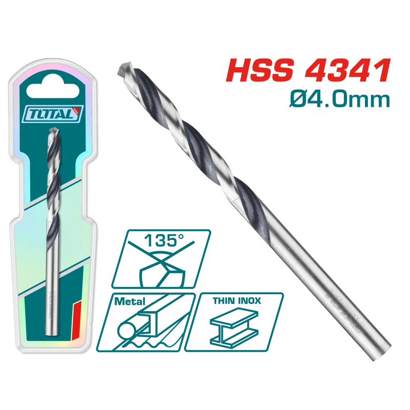 ريشة HSS 4341 حفر  - 4ملم من توتال (TAC1200404) - توتال