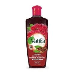 Vatika Castor Oil Enriched Hair Oil 200ml, Promotes Hair Growth and Shine