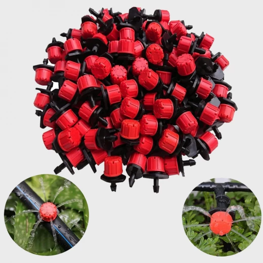 Adjustable Irrigation Dripper Sprinklers for Plants - 100 Piece Set Adjustable Irrigation Dripper Sprinklers for Plants - 100 Piece Set