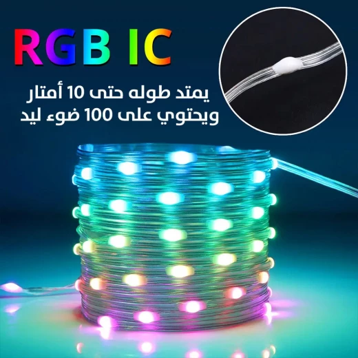 أضواء خرافية ذكية 10 متر IC-RGB: أضواء LED متعددة الألوان تتفاعل مع الصوت - Image 5