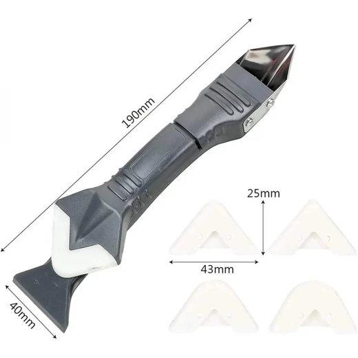 Silicone Caulking Tool, 2-in-1 Trowel & Scraper for Precise Sealant Removal & Application, Reusable Tool for Bathroom, Kitchen, and Window Sealing