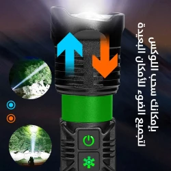 كشاف Ultra Flashlight P100 LED: ضوء قوي بعيد المدى قابل لإعادة الشحن