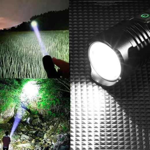 كشاف Ultra Flashlight P100 LED: ضوء قوي بعيد المدى قابل لإعادة الشحن - Image 4