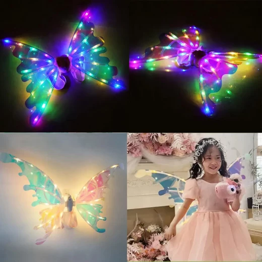 أجنحة الأميرة المضيئة على شكل فراشة مع موسيقى وأضواء LED - Image 6