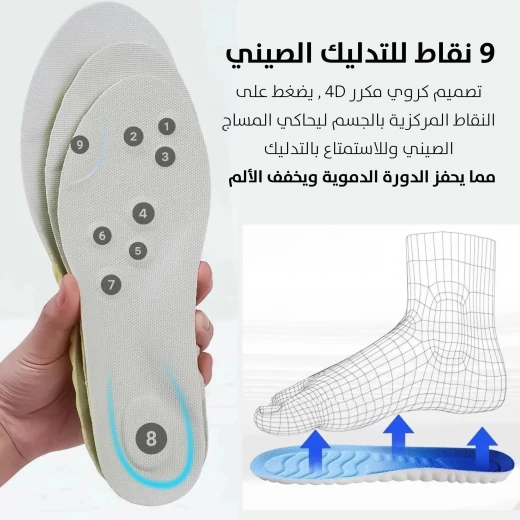 نعل رياضي 4D من اللاتكس, مقاس 40-39، لتخفيف آلام القدم وتوفير الراحة، نعل تهووي مبطن مناسب للأنشطة اليومية والرياضية - Image 6