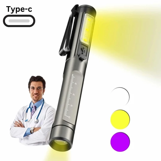 قلم ضوء LED و UV قابل لإعادة الشحن: إضاءة محمولة ومتعددة الاستخدامات - Image 2