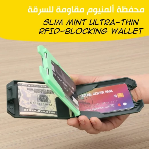 Slim Mint Aluminum Anti-Theft Wallet - Secure & Stylish Design Slim Mint Aluminum Anti-Theft Wallet - Secure & Stylish Design