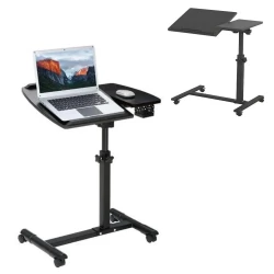 Foldable Laptop Table with Wheels: Mobile & Adjustable for Comfort