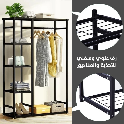 ستاند تعليق ملابس مع أرفف: نظّم خزانة ملابسك بكفاءة - Image 5