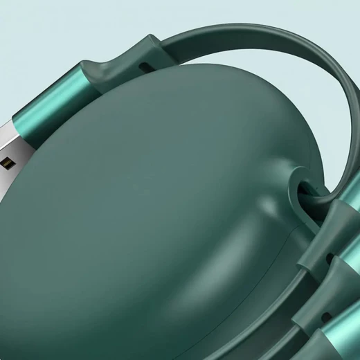 كابل شحن 3 في 1 قابل للسحب, كابل USB متعدد متوافق مع آيفون، تايب سي ومايكرو USB، لا يتشابك، شاحن سريع محمول للسفر والاستخدام اليومي - Image 2