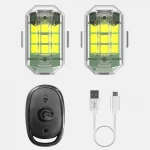 أضواء ستروب LED للسيارات والدراجات النارية مع جهاز تحكم عن بعد - عبوة من 2
