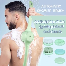 فرشاة استحمام أوتوماتيكية برأسين دوّارين, فرشاة كهربائية لتقشير الجسم بلطف مع مقابض مريحة وتصميم قابل لإعادة الشحن, تجربة استحمام فاخرة في المنزل