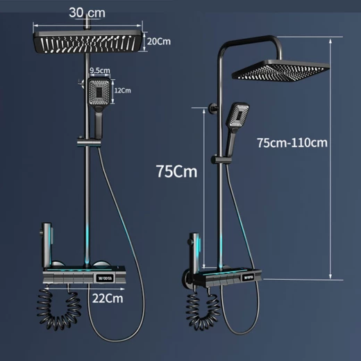 خلاط دش مطري LED رقمي Q-02 مع شاشة رقمية - Image 7