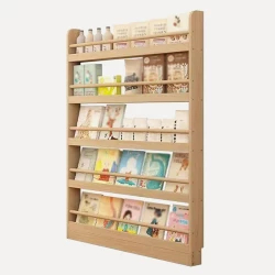 خزانة كتب حائطية من 6 طبقات - تصميم عصري للكتب والديكور المنزلي