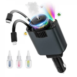 Fast USB-C Car Charger with Air Freshener & Starlight Lighting