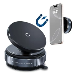 Magnetic Phone Mount with Vacuum Suction for Car & Desk - Secure & Flexible