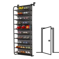 Over-the-Door Shoe Organizer Cabinet - Holds Up to 36 Pairs - White Finish