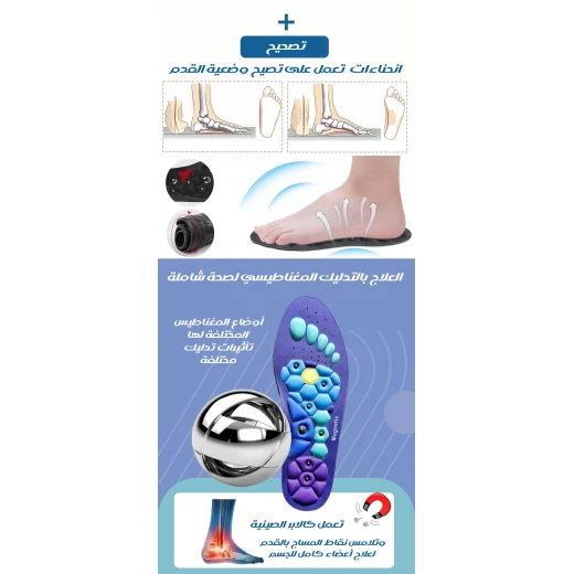 نعال مغناطيسية لتخفيف آلام القدم وتعزيز الدورة الدموية - دعم بتقنية النانو - Image 3