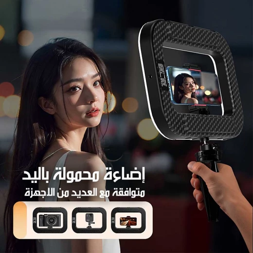 حلقة إضاءة ليد YM200 للتصوير الفوتوغرافي بحجم 12 بوصة مع سطوع ودرجة حرارة لون قابلة للتعديل للصور الشخصية وتصوير الفيديو، متوافقة مع الهواتف الذكية والكاميرات - Image 5