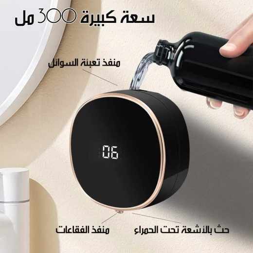 موزع صابون أوتوماتيكي مثبت على الحائط بدون لمس للمطبخ والحمام 500 مل - Image 4
