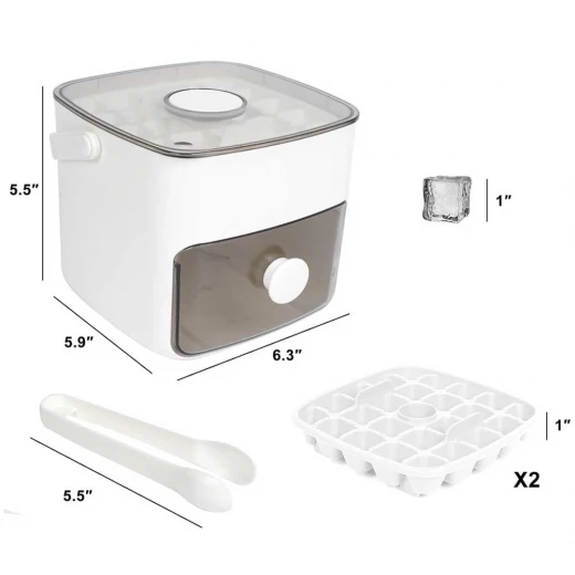 صندوق صنع مكعبات الثلج المنزلية ICE TRAY بلاستيك متين للاستخدام اليومي عبوة 1 ينتج مكعبات ثلج منتظمة سهلة الإزالة مثالي للمنزل والمكتب والمشروبات الباردة والمنعشة - Image 8