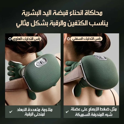جهاز تدليك الرقبة والكتف احترافي كهربائي للاسترخاء العميق للأنسجة تدليك ثلاثي الأبعاد وضعين قابل للتعديل تصميم مريح للاستخدام اليومي - Image 5