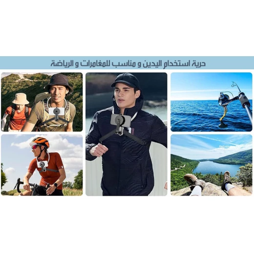 حامل هاتف للرقبة عالمي قابل للتعديل باللون الأسود دوران 360 درجة للاستخدام بدون استخدام اليدين متوافق مع جميع الهواتف الذكية والأجهزة اللوحية - Image 4
