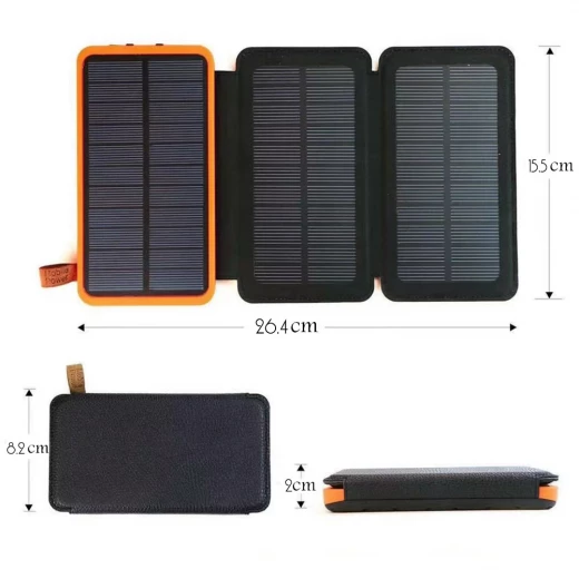 Solar Power Bank Portable Charger 20000mAh Black for Smartphones and Tablets - Image 9