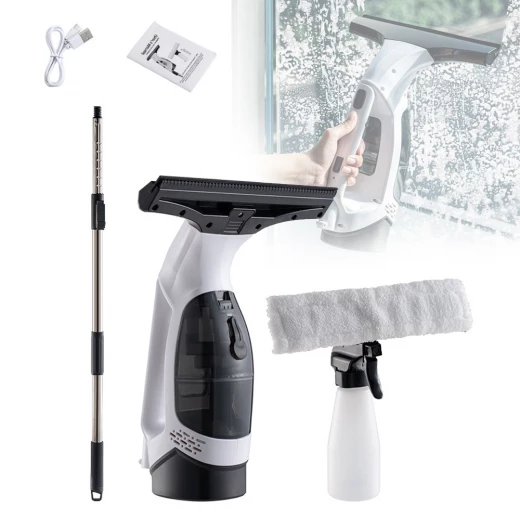 Cordless Window Cleaner Portable Electric Glass Cleaning Tool with Rechargeable Battery, 2 Interchangeable Heads for Various Window Sizes, Streak Free Shine - Image 2