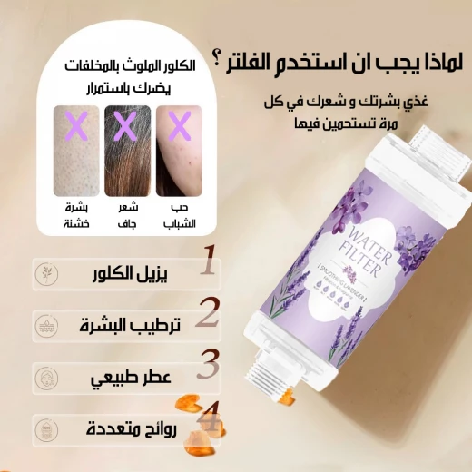رأس دش فاخر بفلتر فيتامين سي وعلاج عطري: فلتر بولي بروبيلين لإزالة الشوائب، يعزز صحة البشرة والشعر، سهل التركيب، متوافق مع معظم أنظمة الدش القياسية - Image 6