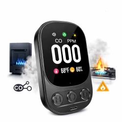 Gas & Carbon Monoxide Alarm Detector, Wall Mountable, Digital Display, Battery Powered