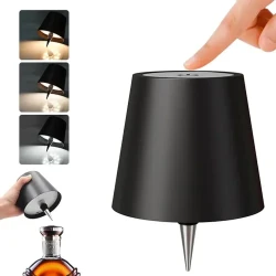 مصباح زجاجة LED لاسلكي قابل لإعادة الشحن، إضاءة محمولة بدون أسلاك، تصميم أنيق على شكل زجاجة، بطارية مدمجة، مثالي للإضاءة الدافئة والأجواء