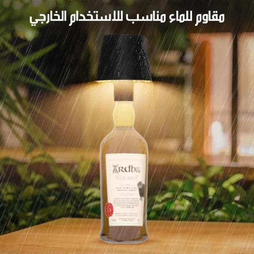 مصباح زجاجة LED لاسلكي قابل لإعادة الشحن، إضاءة محمولة بدون أسلاك، تصميم أنيق على شكل زجاجة، بطارية مدمجة، مثالي للإضاءة الدافئة والأجواء - Image 3