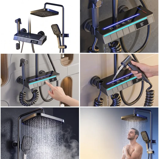 شاشة رقمية ذكية للدش لعرض درجة حرارة المياه في الوقت الفعلي، سهلة التركيب والاستخدام، تصميم عملي وآمن، مثالية للعائلات والحمامات المنزلية - Image 5