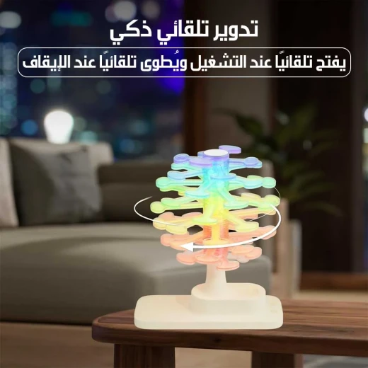 مصباح مكتب بتصميم شجرة حلزونية مع شحن لاسلكي، تصميم عصري، قاعدة شحن لاسلكية مدمجة، وإضاءة ناعمة ومريحة للمكاتب والطاولات الجانبية - Spiral tree - Image 4