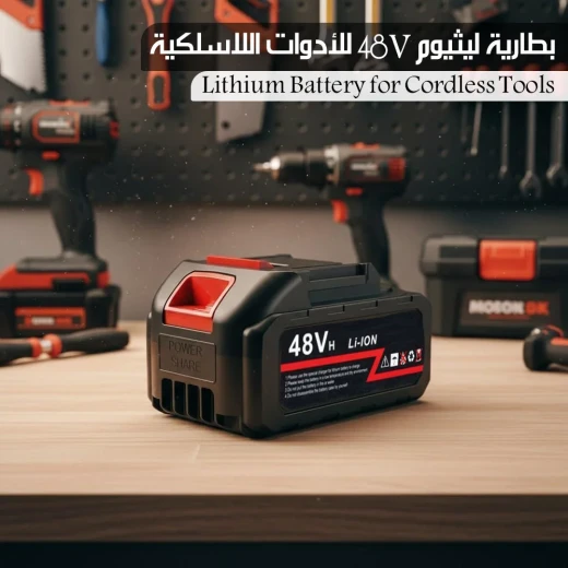 MetaShop 48V Lithium Battery For Cordless Tools Black with Red Accents - Metashop - Image 2