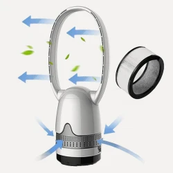Bladeless Cooling Fan with Air Filter, Quiet Design, Built-In Air Purification, Powerful Cooling Comfort for Any Room