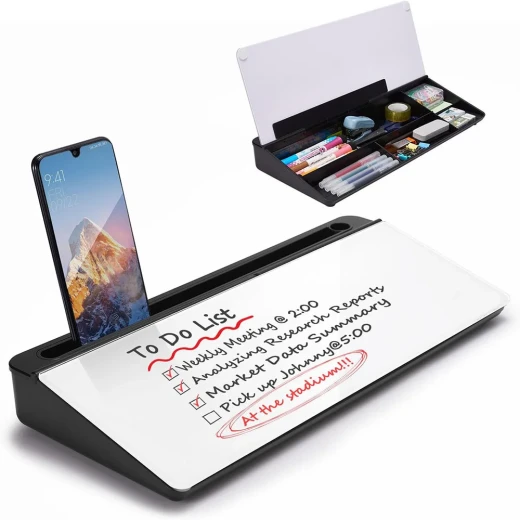 منظم مكتبي بسبورة قابلة للمسح وحامل هاتف - Clipboard - Image 2