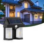 Solar Sensor LED Light with Motion Detection, Solar Powered Outdoor Lamp, Energy-Saving Design, Ideal for Gardens, Entrances, Pathways, Balconies and Nighttime Security Lighting - Metashop