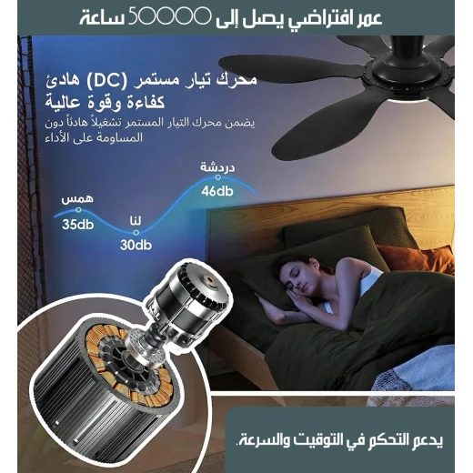Smart Ceiling Fan with Light, Modern LED Ceiling Fan Combining Cooling and Illumination, Smart Control for Easy Operation, Ideal for Living Rooms, Bedrooms and Indoor Spaces - SMART - Image 5