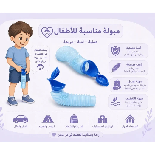 حافظة تبول محمولة وقابلة للطي للسفر، تصميم عملي وسهل الحمل، مناسبة للاستخدام أثناء الرحلات والتنقل والتخييم، قابلة لإعادة الاستخدام وسهلة التخزين - Portable - Image 5