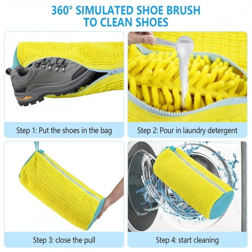 Shoe Washing Bag, Protective Laundry Bag for Sneakers & Running Shoes, Durable & Breathable with Zipper - Image 6