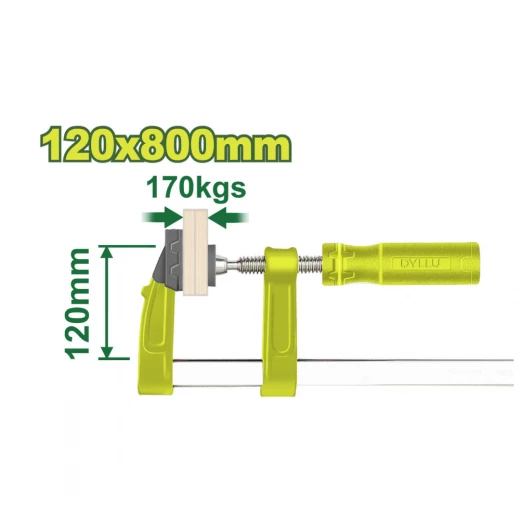 مشبك نجار 120x800 ملم - لأعمال النجارة وإصلاح السيارات الشاقة من ديلو مشبك نجار 120x800 ملم - لأعمال النجارة وإصلاح السيارات الشاقة من ديلو