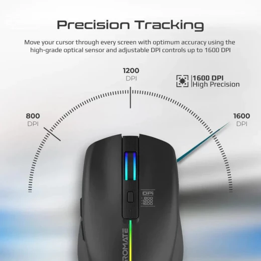 فأرة بروميت كيت اللاسلكية المريحة مع أضواء LED قوس قزح - برو مات - Image 3