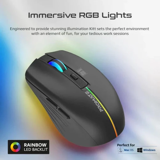 فأرة بروميت كيت اللاسلكية المريحة مع أضواء LED قوس قزح - برو مات - Image 4