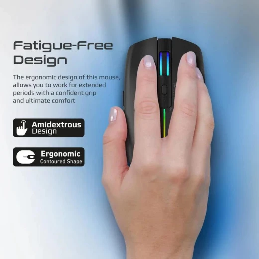 فأرة بروميت كيت اللاسلكية المريحة مع أضواء LED قوس قزح - برو مات - Image 5