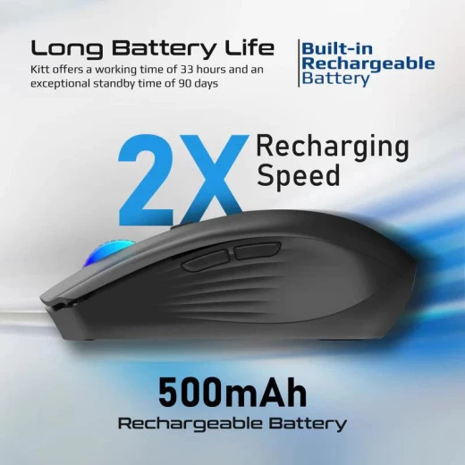 فأرة بروميت كيت اللاسلكية المريحة مع أضواء LED قوس قزح - برو مات - Image 7