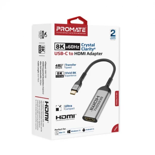 محول Promate 8K USB-C إلى HDMI: وضوح كريستالي للبث - برو مات - Image 6