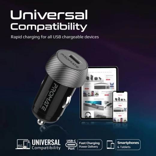 شاحن سيارة Promate PowerDrive-PD20 صغير 20 واط مع توصيل الطاقة - برو مات - Image 7